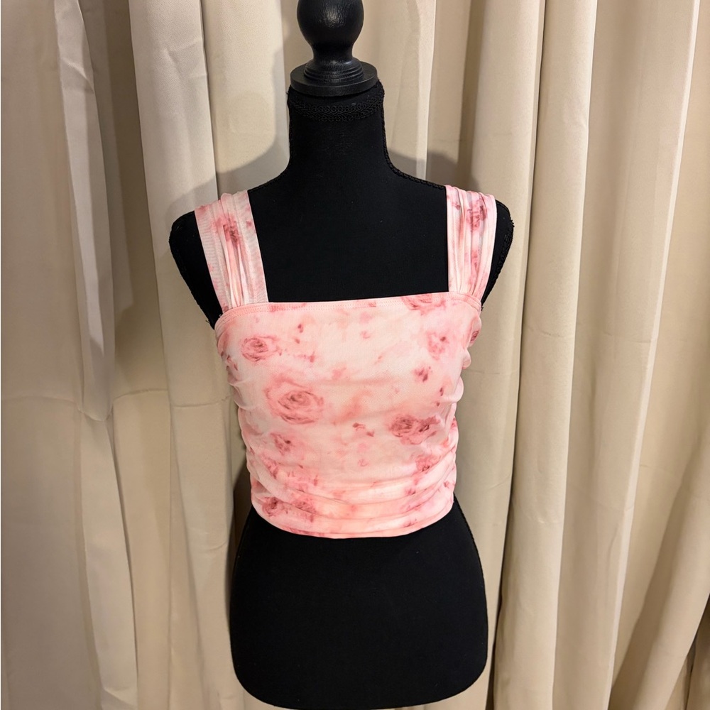 SHEIN Pink Floral Crop Top